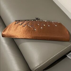 Elegant Brown Clutch with Embellishments